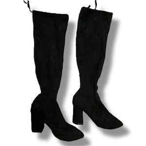 🛍️Cute over the Knee Black Heeled Boots👢